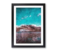 Pastoruri Glacier In Peru Vol.2 Painting Modern Framed Print | A4 Black Framed Wall Art | Ready to Hang | Modern Landscape Picture | Living Room Bedroom Lounge Office
