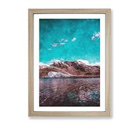 Pastoruri Glacier In Peru Vol.2 Painting Modern Framed Wall Art Print, Ready to Hang Picture for Living Room Bedroom Home Office Décor, Oak A2 (64 x 46 cm)