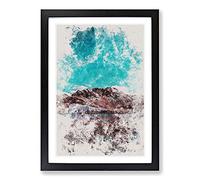 Pastoruri Glacier in Peru Vol.2 Watercolour Framed Print | A2 Black Framed Wall Art | Ready to Hang | Modern Landscape Picture | Living Room Bedroom Lounge Office