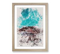 Pastoruri Glacier in Peru Vol.2 Watercolour Framed Print | A2 Oak Framed Wall Art | Ready to Hang | Modern Landscape Picture | Living Room Bedroom Lounge Office