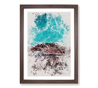 Pastoruri Glacier in Peru Vol.2 Watercolour Framed Print | A2 Walnut Framed Wall Art | Ready to Hang | Modern Landscape Picture | Living Room Bedroom Lounge Office
