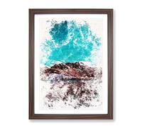 Pastoruri Glacier In Peru Vol.2 Watercolour Modern Framed Print | A3 Walnut Framed Wall Art | Ready to Hang | Modern Landscape Picture | Living Room Bedroom Lounge Office
