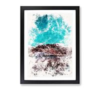 Pastoruri Glacier In Peru Vol.2 Watercolour Modern Framed Wall Art Print, Ready to Hang Picture for Living Room Bedroom Home Office Décor, Black A2 (64 x 46 cm)