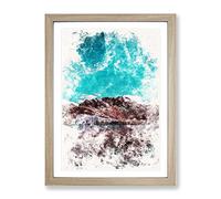 Pastoruri Glacier In Peru Vol.2 Watercolour Modern Framed Wall Art Print, Ready to Hang Picture for Living Room Bedroom Home Office Décor, Oak A2 (64 x 46 cm)