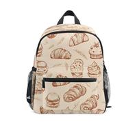 Pastries Bread Cake Pattern Toddler Backpack, Boy Backpack Preschool Bag Kindergarten Schoolbag Nursery Travel Bag for Girl