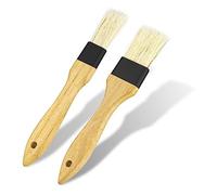 Pastry Basting Brushes, 2PCS Oil Brushes Boar Bristle Brushes BBQ Brushes for Sauce BBQ Basting Brush Kitchen Brush for Oil Egg Spread Marinade Sauce, Black (2 Specifications)