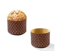 Pastry Chef's Boutique Deluxe Corrugated Panettone Paper Pan Mold - Small - 500gr - 5-1/4" x 3-3/4"- Pack of 6