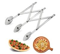 Pastry Cutter Stainless Steel Dough Cutter Roller Divider Adjustable Pizza Slicer Multi-Round Pastry Knife Baking Cookie Dough Cutter Divider (3 Wheel)