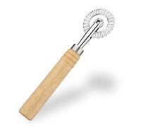 Pastry Cutter Wheel, Pasta Cutter Wheel with Wooden Handle and Fluted Ravioli Crimper Cutter Pizza Dumpling Lace Making Noodle Dough Cutter Roller Pastry Cutter Tool for Home and Kitchen