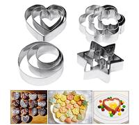 Pastry Cutters, Amison 12 Pcs Metal Cookie Cutters Heart Star Circle Flower Shaped Mould