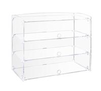 Pastry Display Case, 3-Tier Large Clear Bread Bin, Commercial Countertop Display Cabinet Box, Acrylic Cake Display Unit for Bread Dessert Food Cookie Baking, 19.09"x 18.5"x 8.86"
