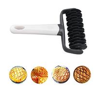 Pastry Lattice Roller Cutter, Dough Lattice Roller Cutter, Dough Lattice Top Cookie Pie Pizza Bread Pastry Crust Roller Cutter Holder Plastic Handle, Lattice Dough Cutter for Fishnet Crust
