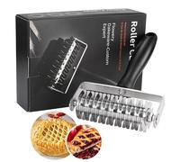 Pastry Lattice Roller Cutter - Stainless Steel Professional Dough Lattice Top Pie Pizza Bread Pastry Crust Lattice Roller Cutter wheel