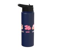 Pastry Lover Peace Love Cake Cute Baking Stainless Steel Insulated Water Bottle