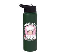 Pastry Lover Sometimes Bake Mistakes Cute Baking Stainless Steel Insulated Water Bottle