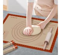 Pastry Mat, 0.7mm Extra Thick 32 x 24 Inches Large Non Stick Silicone Baking Pad, Pie Crust Rolling Supplies for Making Christmas Cookies Bread, Easy to Clean