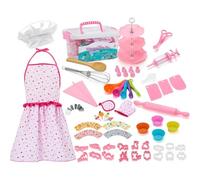 Pastry Set For, Chef Set for | Baking Set for with Dinosaur Apron and Chef Hat | Complete 64 Piece Kitchen Supplies for Junior Chef - Set of