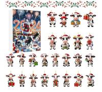 Pasture Cows 2024, Christmas with 24 Acrylic Cow Pendants, 24 Days Collector's Edition Funny Cow Set Christmas Countdown Calendar for Cow Lovers, Bag Pendant Charm