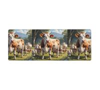 Pasture Cows Prints Extra Large Mouse Pad 12x31.5in for Office, Gaming, and Learning - Durable, Comfortable, and Environmentally Friendly