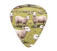 Pasture Sheep Wzywhj Prints Abs Guitar Picks 12 Piece, Easy Grip Uke Picks For Your Bass, Ukulele, Acoustic Or Electric Guitar