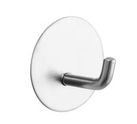 PASUTO Kitchen Sticky Hooks for Wall Towel Hanging, Heavy Duty Stainless Steel Waterproof Hooks Wall Hanger for Bathroom Office Coat Hooks Clothes Hangers 90° Hooks Round H