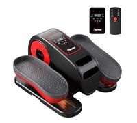 PASYOU Mini Under Desk Elliptical Machine for Home, Ellipse Leg Exerciser for Seniors,12 Adjustable Speed, Quiet & Portable Seated Pedal Exerciser with Remote Control, Black