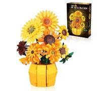 Pasyru Sunflowers Building Block Set, 1009 PCS Sunflowers Artificial Flowers Architecture Building Brick Model, Desktop Decor for Home Office Living Room, Gift for Deko,
