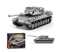 Pasyru Technik Military Leopard 1 Tank Building Blocks Kit, 1273 PCS Military Brick Model Set, Army Tank Building Block Construction Model Kit, Compatible with Major Brands