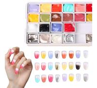 Pat for fingernails, 24-colour matte gradient primer varnish base, colour gradient malgel, for beginners, hobby nail designers, suitable for stamping, modelling and manicures