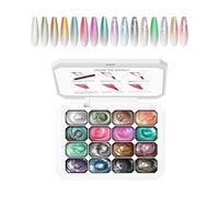 Pat Gel Palette - 16 Layers Gradient Palette, Drying Under UV/LED Lamp Without Cleaning, Semi-Permanent Manicure - For Girls Salon Home Party Holiday Summer Spring Wedding
