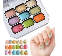 Pat Gel Palette - 9-Colors Matte Pigment Base Paint,Gel Pat Paint for Nails Due to lighting effects and display angles, there may be color differencfor Manicure Beginner Women Stamping Sculpting Home