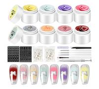 Pat Gel Polish - 8ml Gradient Manicure Painting Medium, Artistic Color Palette Styling, Innovative Nail Accessories | Creative Cosmetic Collection for Girls Salon Art Practice Sets
