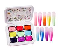 Pat Gel Polish - Manicure Gradient Varnish | 9 Colours Palette with Poly Extension, Accessories for Manicure and Nail Design for Creative Artistic Expression