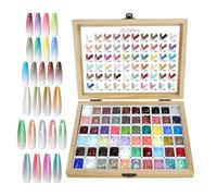 Pat Gels Nails Kit - 60 Shades Rich Pigment Wear, Blending Blush Nail Colors, Gradient Effect Gel Set, Simple Use Design Tools | Art Kit Home Salon,Party Wedding Holiday for Beginners Girls Wome