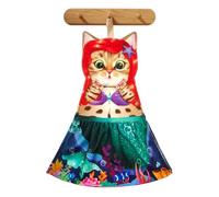 PAT JUUMG Cat Hand Towels, Cute Decorative Hanging Face Towels for Bathroom Kitchen, Super Absorbent Soft, Cat Lovers Gifts for Women, Housewarming for People Who Love Cats