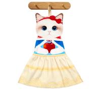 PAT JUUMG Cat Hand Towels, Cute Decorative Hanging Face Towels for Bathroom Kitchen, Super Absorbent Soft, Cat Lovers Gifts for Women, Housewarming for People Who Love Cats