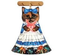 PAT JUUMG Cat Hand Towels, Cute Decorative Hanging Face Towels for Bathroom Kitchen, Super Absorbent Soft, Cat Lovers Gifts for Women, Housewarming for People Who Love Cats