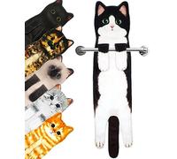 PAT JUUMG Funny Cat Hand Towels for Bathroom,Cute Home Decorative Hanging Kitchen Towel,Super Absorbent Soft, Cat Gifts for Cat Lovers,Gifts For Women/New Home Gifts(Cow Cat)