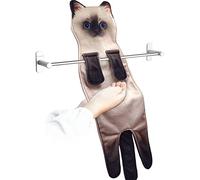 PAT JUUMG Funny Cat Towels, Kitchen Bathroom Decorative Hand Towel, Personalised, Ultra Absorbent, for Gift Cat Lovers Birthday, Housewarming Gift for Women (Siamese)