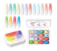 Pat Pat Gel - 16 Color Nail Gel, Kit Highly Pigmented Long Lasting Gradient Painting UV LED Soak Off Formula for Salon Quality at Home Party Wedding Holiday Use for Girls Women