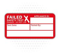 PAT Safety Test Failed (Red) Vinyl Stickers (250)