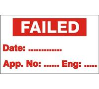 PAT TESTING FAILED LABELS/STICKERS VINYL X 50