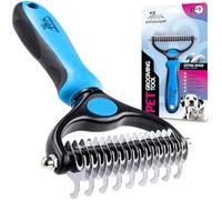 Pat Your Pet Cat & Dog Brush - Double Sided Undercoat Rake - Grooming and Deshedding Tool for Dogs and Cats with Medium or Long Hair