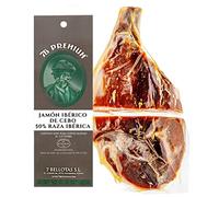 Pata Negra iberico Cured Ham | Made From Grain Fed 50% Iberico Pigs | Jamon iberico 36 Months | 7 BELLOTAS Guijuelo (Boneless + 1,0 Kg.)
