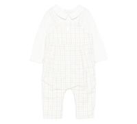 Patachou checked peter pan-collar romper - White 0-1