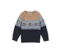 Patachou patterned intarsia knit crew-neck jumper - Blue 6-12-18-24