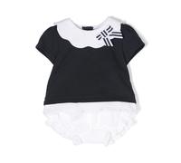 Patachou piqué-weave shorts set - Blue 6-12
