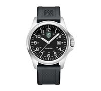 Luminox - G Patagonia Steel - Mens Watch 43 mm - Military Watch - Date Function - 100m Water Resistant - Different Variations - Mens Watches - Made in Switzerland, Case:Silver, Dial:Black, Band:Black,