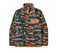 Patagonia Men's Lightweight Synchilla Snap-T Pullover Salmon Energy Old Growth Green