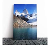 Patagonia Argentina Glacier Landscape Canvas Print | Gallery Wrapped 30mm Frame Wall Art | 30x20 inches | Ready to Hang | Modern Landscape Picture | Living Room Bedroom Lounge Office
